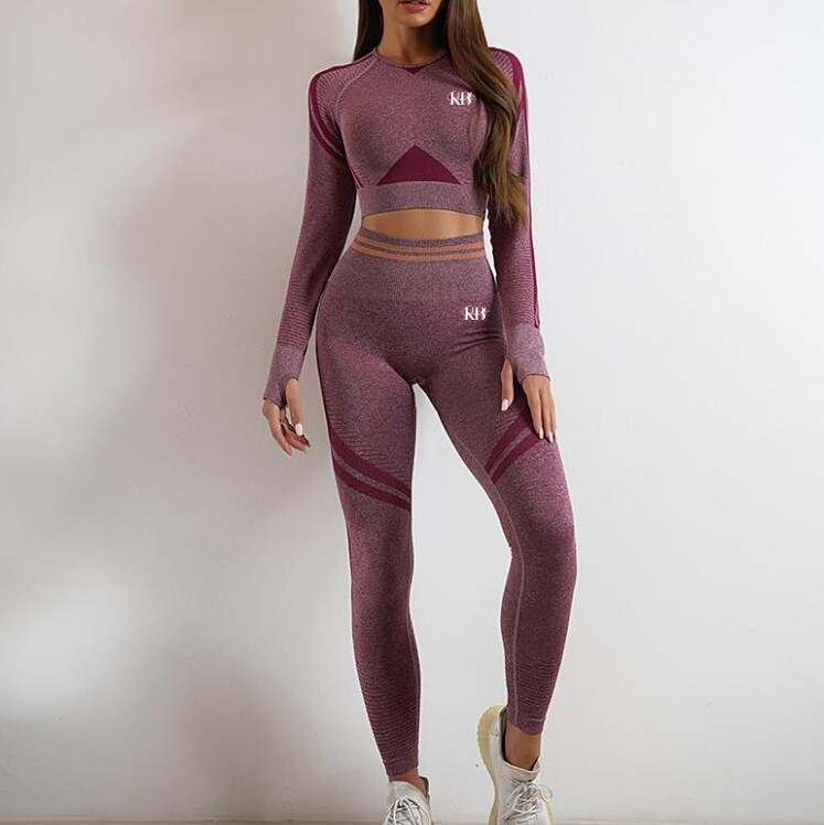 Women's 2pcs Seamless Long Sleeves Top and Leggings set