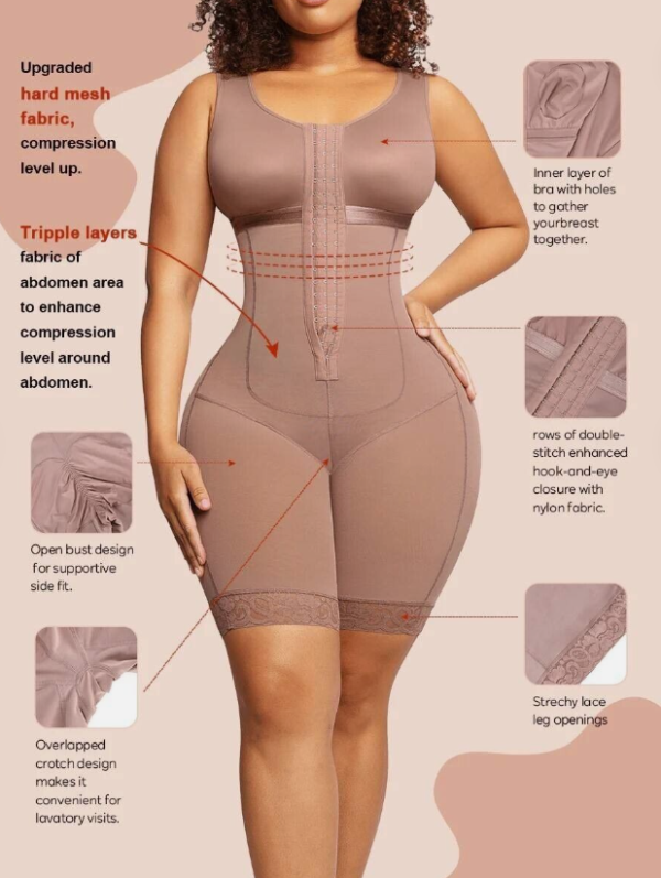 Faja Colombiana Full Body Shaper Shapewear Corset Waist Trainer Black - Image 4