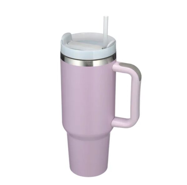 40oz Stainless Steel Insulated Tumbler with Straw - Image 3