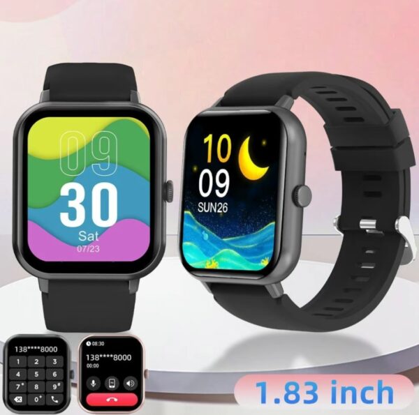 Smart Watch for Men Women - Answer/Make Calls/Quick Text Reply/AI Control, 1.83" for Android Phones iPhone Samsung Compatible IP67 Smartwatch Fitness Tracker Heart Rate Blood Oxygen Sleep Monitor/BLACK