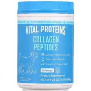 Vital Proteins Collagen Peptides Powder, Promotes Hair, Nail, Skin, Bone and Joint Health, Zero Sugar, Unflavored 24 oz