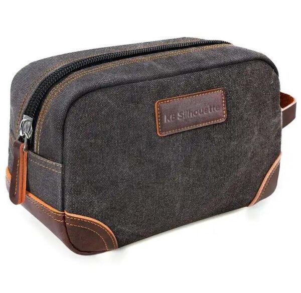 Shaving Kit Organizer Men's Leather Travel Toiletry Bag For Travel Accessories